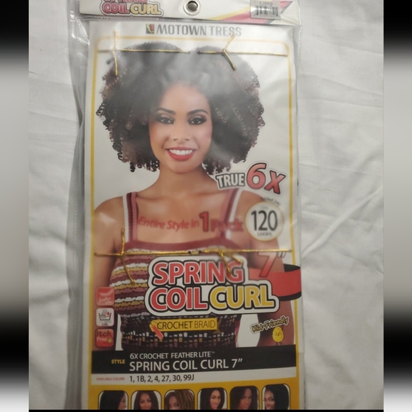 : 1 pk 7" 1B motown tress spring coil curl crochet braids 120 loops folded 240 - Picture 6 of 9